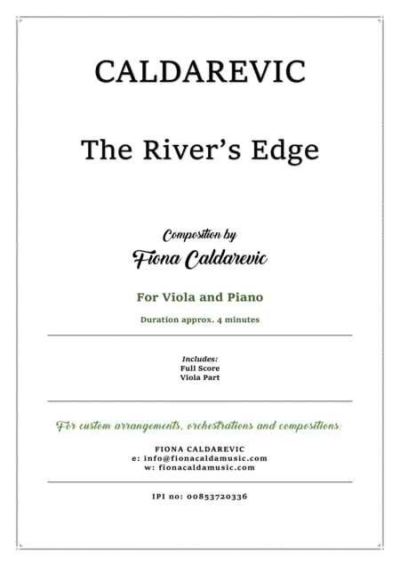 Free Sheet Music The Rivers Edge For Viola And Piano