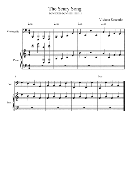 Free Sheet Music The Scary Song