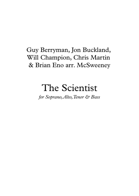 Free Sheet Music The Scientist Satb