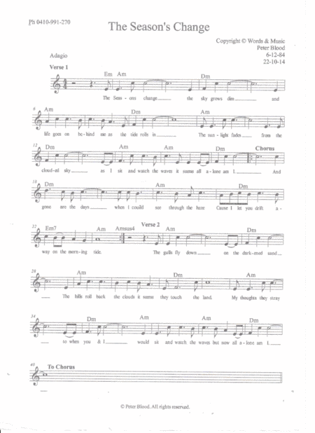 The Seasons Change Sheet Music