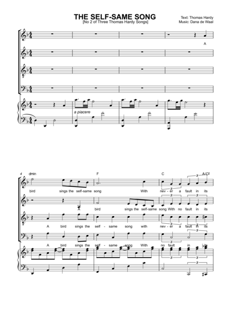 The Self Same Song Sheet Music