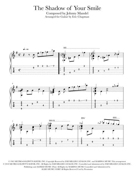 The Shadow Of Your Smile Solo Guitar Sheet Music