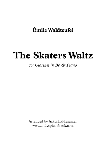 Free Sheet Music The Skaters Waltz Clarinet Piano