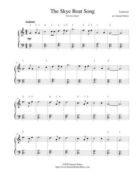 The Skye Boat Song For Easy Piano Sheet Music