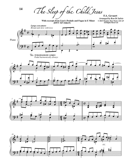 The Sleep Of The Child Jesus Sheet Music