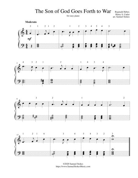 Free Sheet Music The Son Of God Goes Forth To War For Easy Piano