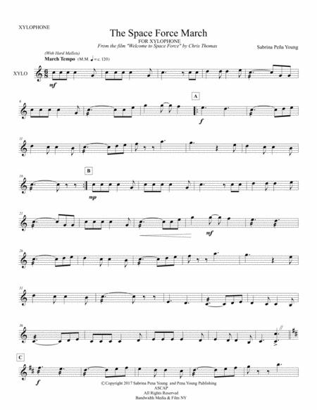 Free Sheet Music The Space Force March For Xylophone