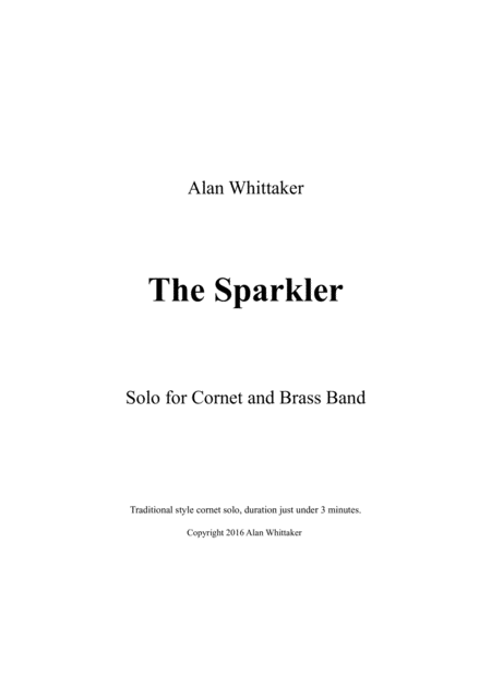 The Sparkler Brass Band Cornet Solo Sheet Music