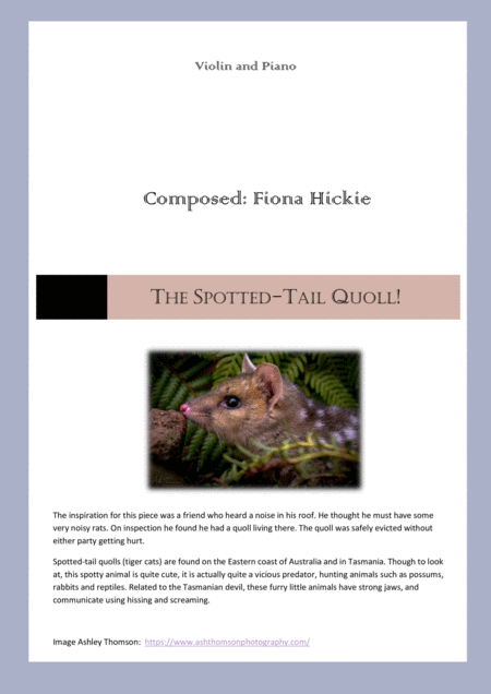 The Spotted Tail Quoll Sheet Music