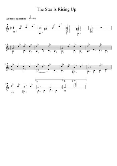 The Star Is Rising Up Sheet Music