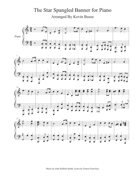 The Star Spangled Banner As Performed By P Nk Easy Piano Sheet Music