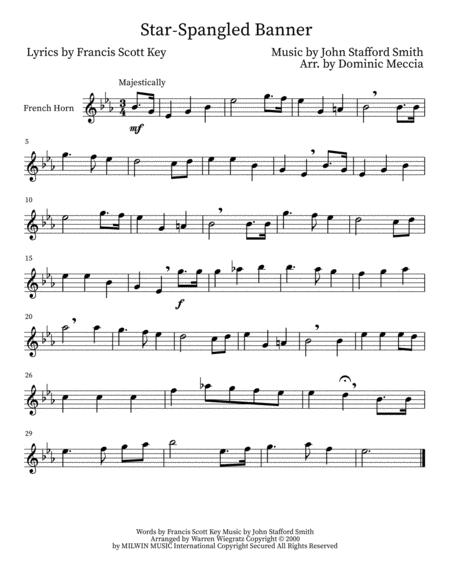 The Star Spangled Banner French Horn Sheet Music