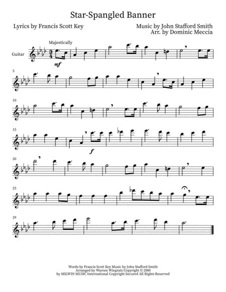 The Star Spangled Banner Guitar Sheet Music