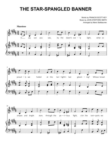 The Star Spangled Banner In B Sheet Music