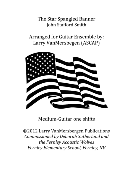 Free Sheet Music The Star Spangled Banner National Anthem For 4 Guitars