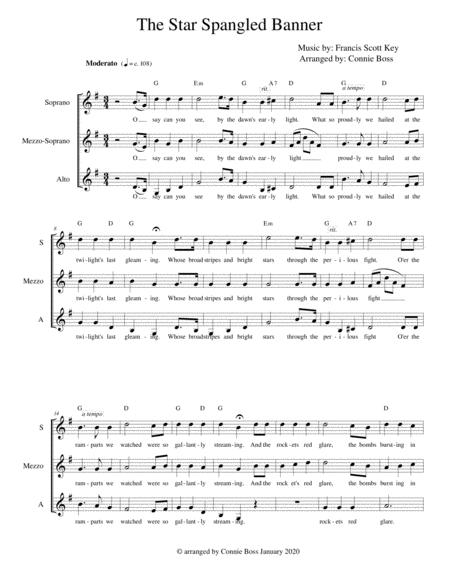 Free Sheet Music The Star Spangled Banner Ssa A Capella