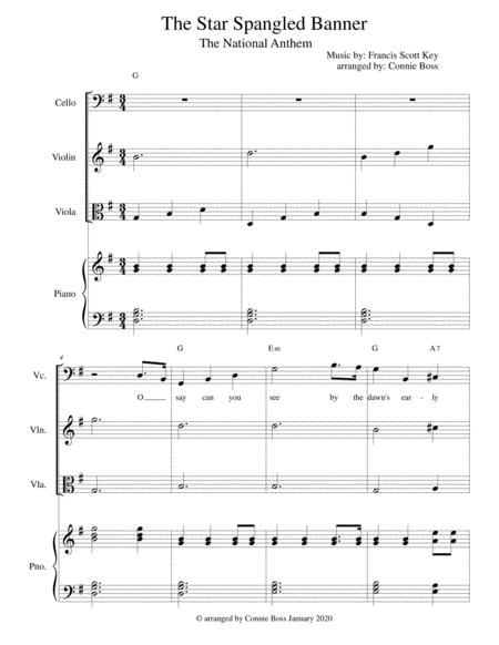 Free Sheet Music The Star Spangled Banner Strings And Piano