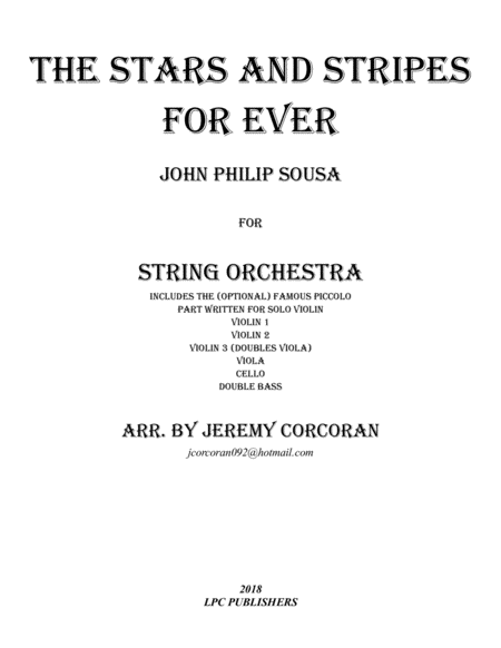 The Stars And Stripes Forever For String Orchestra Sheet Music