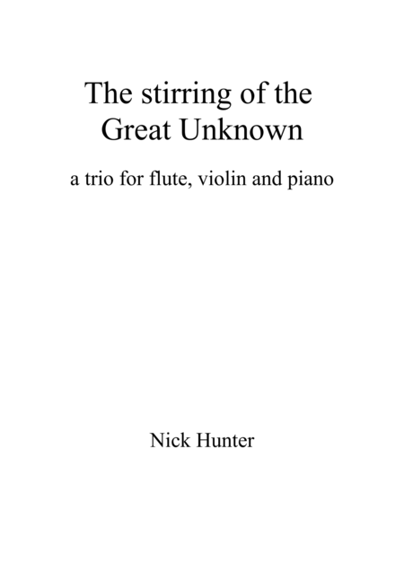 Free Sheet Music The Stirring Of The Great Unknown