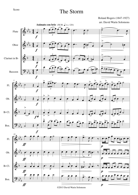 The Storm Arranged For Woodwind Quartet Sheet Music