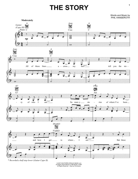 Free Sheet Music The Story