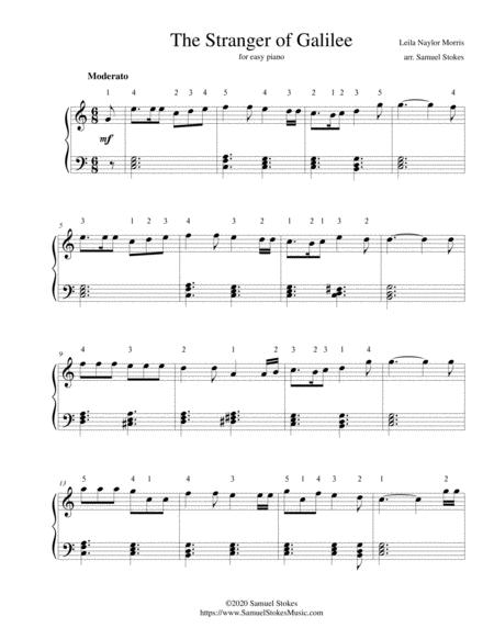 Free Sheet Music The Stranger Of Galilee For Easy Piano