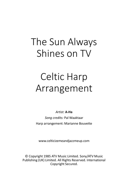 The Sun Always Shines On Tv Sheet Music