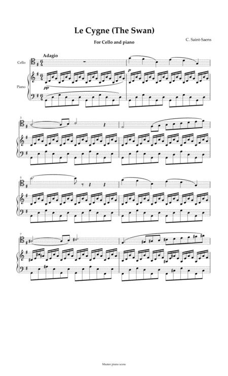 The Swan For Cello And Piano Sheet Music