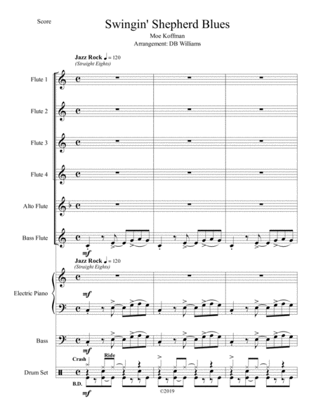 The Swingin Shepherd Blues Flute Choir Sheet Music