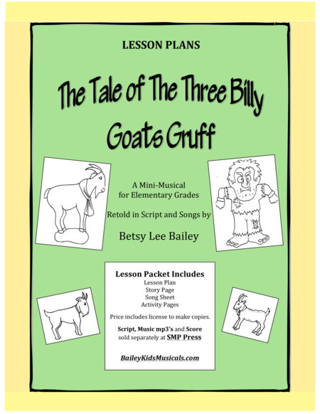 Free Sheet Music The Tale Of The Three Billy Goats Gruff Lesson Plans Packet