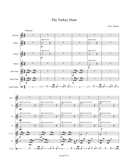 Free Sheet Music The Turkey Hunt