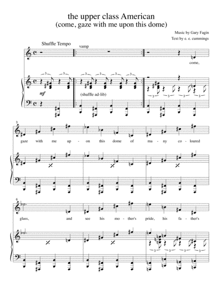 Free Sheet Music The Upper Class American For Voice And Piano