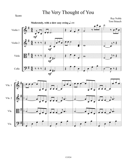 The Very Thought Of You Sheet Music