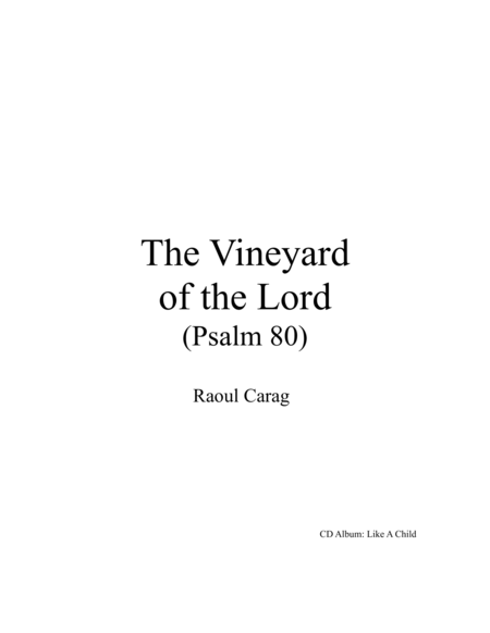 Free Sheet Music The Vineyard Of The Lord Psalm 80