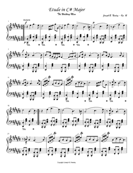 Free Sheet Music The Walking Man