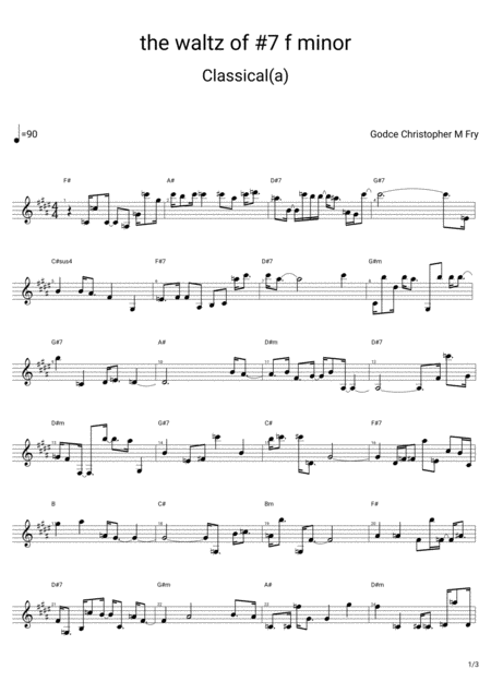 Free Sheet Music The Waltz Of 7 F Minor