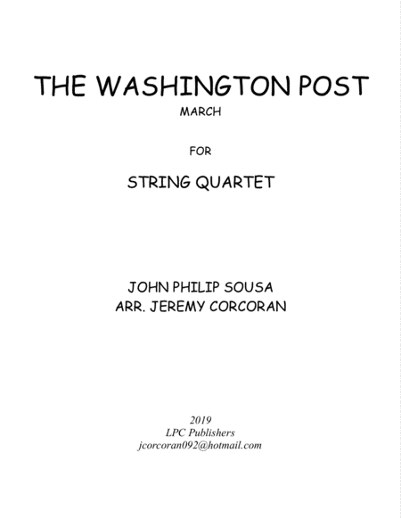 The Washington Post March For String Quartet Sheet Music