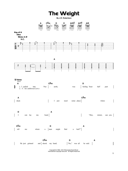 The Weight Sheet Music