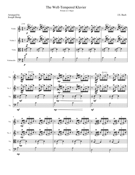 Free Sheet Music The Well Tempered Clavier Prelude In C Major