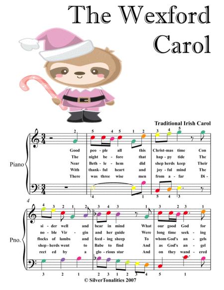 Free Sheet Music The Wexford Carol Easy Piano Sheet Music With Colored Notes