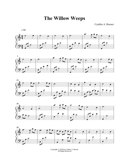 Free Sheet Music The Willow Weeps