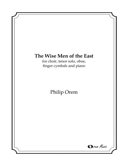 Free Sheet Music The Wise Men Of The East