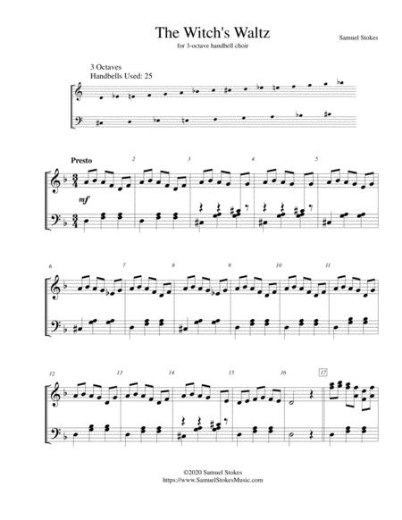 Free Sheet Music The Witch Waltz For 3 Octave Handbell Choir