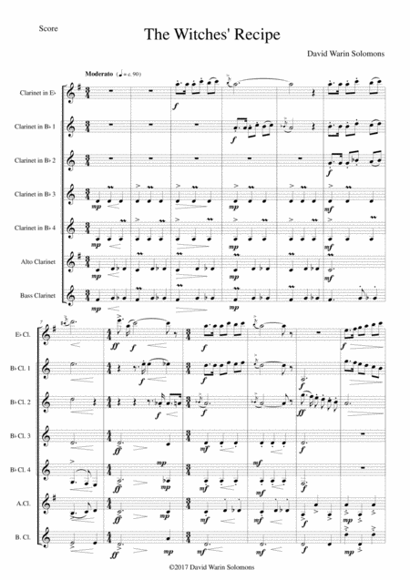 The Witches Recipe For Clarinet Choir Sheet Music