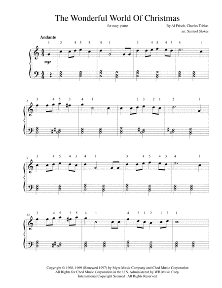 The Wonderful World Of Christmas For Easy Piano Sheet Music