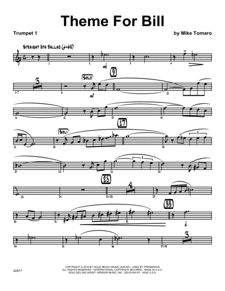 Theme For Bill 1st Bb Trumpet Sheet Music