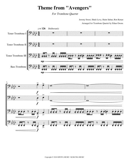 Free Sheet Music Theme From Avengers