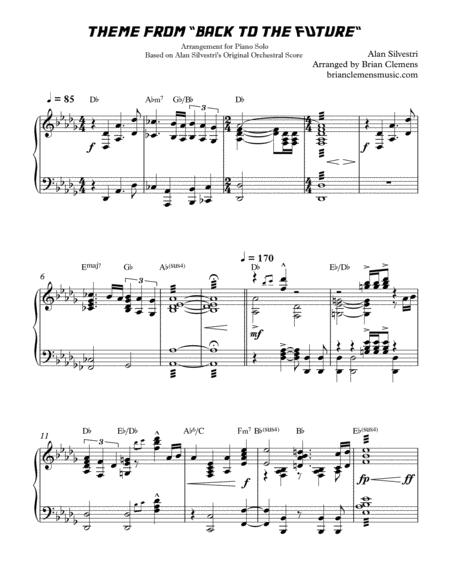 Free Sheet Music Theme From Back To The Future