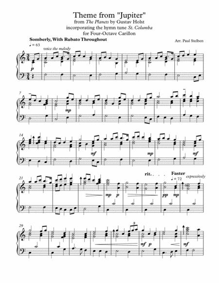 Free Sheet Music Theme From Jupiter For Carillon