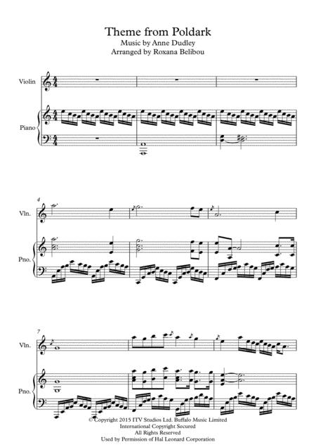 Free Sheet Music Theme From Poldark For Violin Piano